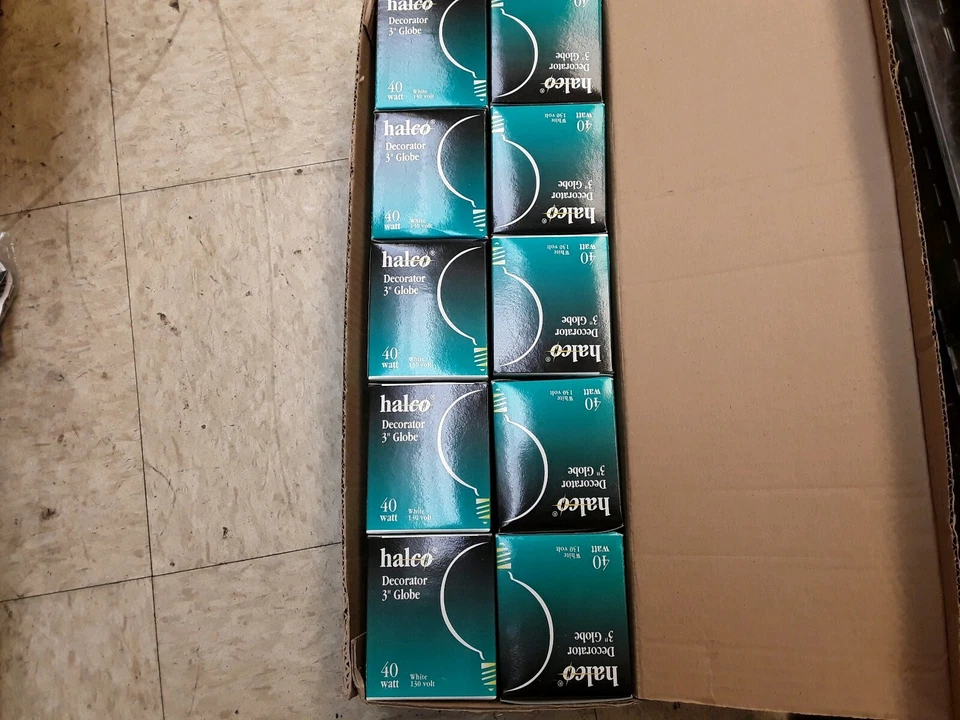 (10 pk) Halco 5004 Decorator 3" Globe Light Bulb G25WH40 - Image 1 of 4
