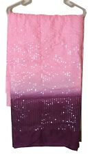 Women's Sequined Sari Double Shaded With Blouse Piece Bollywood Sari