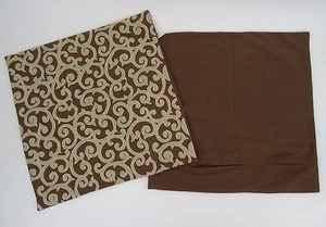 Euro Sham Set Brown Beige Cloud 9 Design - Picture 1 of 9