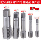 5Pcs G1/8 1/4 3/8 1/2 3/4 HSS Taper NPT Pipe Thread Tap Set BSP Screw Cutting