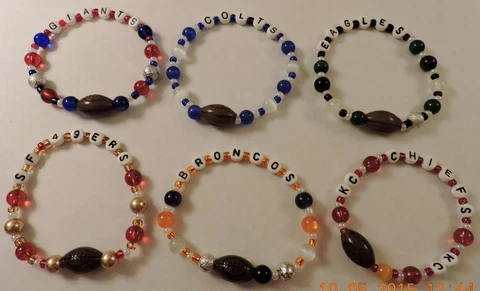 NFL Football Bead Bracelets: New! Cover