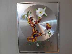 Vintage Wall Hanging Framed Foil Art Picture Fairy Nymph Fantasy Michelle Emblem - Picture 1 of 8