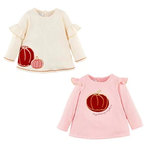 Mud Pie Girls' Halloween Long Sleeve Pumpkin Patch Tunic Top Tee Shirt - Picture 1 of 3