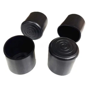 Black Rubber Chair Table Feet Pipe Tube End Caps 12 16 19 20 25 28 32 35 45-50mm - Picture 1 of 4
