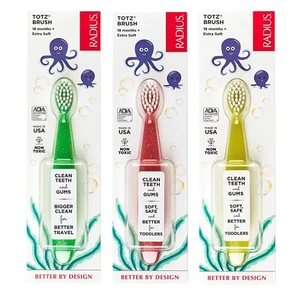 3 Brushes Radius Totz Brush 18 Months+ Extra Soft Tooth Brush For Toddlers (2E) - Picture 1 of 1