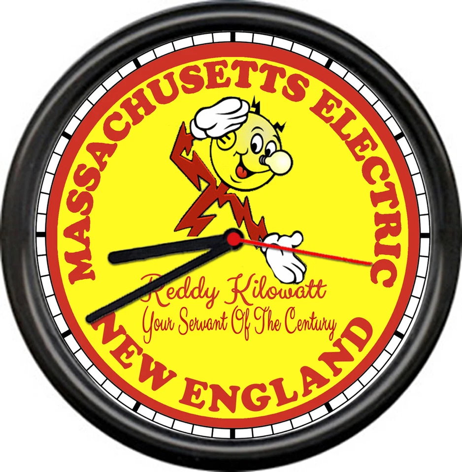 Reddy Kilowatt Electrician Utility Lineman Massachusetts Sign Wall Clock - Image 1 of 1