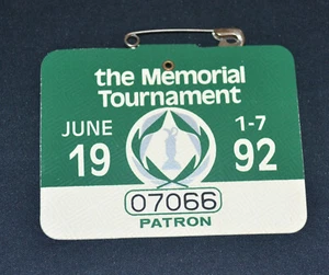 1992 Memorial Tournament Golf Badge / Ticket - David Edwards wins - Picture 1 of 2