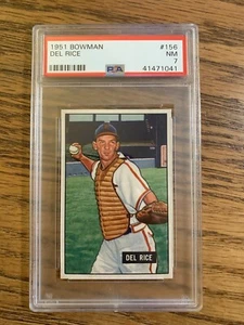 1951 Bowman - #156 Del Rice PSA 7 NM - Picture 1 of 2