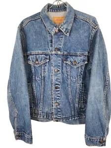 Giacca Denim Vintage Anni '90 Levis Trucker Made in USA Adulto Uomo Blu 44R 70506-0216 - Foto 1 di 9