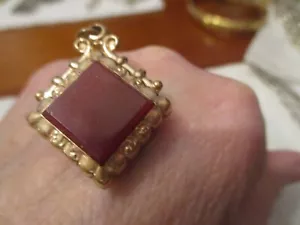 Antique Victorian Gold Filled Carnelian & Black intaglio Watch Fob - Picture 1 of 2