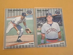 MIKE HEATH TOM BROOKENS 1989 Fleer Wrong Backs Error Pair TIGERS - Picture 1 of 5