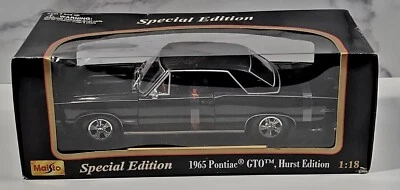 MAISTO 1965 Pontiac GTO HARD TOP HURST EDITION 1/18 Scale DIECAST MODEL BLACK - Image 1 of 4