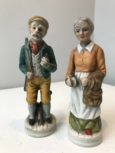Set of Old Man Hunter and Wife- Farmers or Grandparents Ceramic Figurines! - Picture 1 of 5