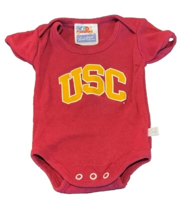 USC Baby Romper Bodysuit 3-6 month Third Street Sportswear Cardinal Gold Trojan - Image 1 of 4