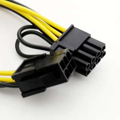 1x PCI Express PCIe 6 Pin to 8 ( 6+2) Pin Graphics Card Power Connector Cable - Image 1 of 4