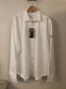 BNWT Under Armour Heat Gear White Long Sleeve Shirt, UK Size XL, Tagged - Picture 1 of 5