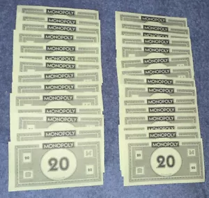 2013 Hasbro Monopoly Replacement Piece $20 Bills - Picture 1 of 4