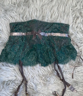 Cinturón liguero con tirantes Agent Provocateur Soirée Gardinia Waspie verde marrón Foto 1 de 4