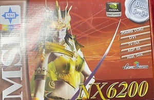 Nvidia GeForce MSI NX6200AX-TD256H AGP (Graphics Card) 256MB DDR2 DVI TV Output - Picture 1 of 7