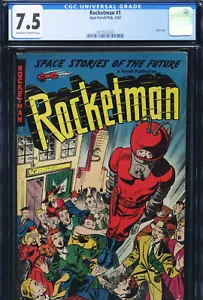 ROCKETMAN #1 - CGC-7.5, OW - Ajax-Farrell - Edad de Oro - Imagen 1 de 3