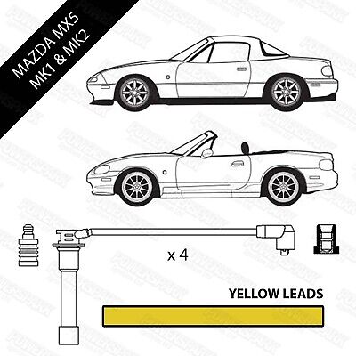 Mazda MX5 Mk1 Et Mk2 Véritable Lucas Câbles HT 7mm Jaune • 42.30€