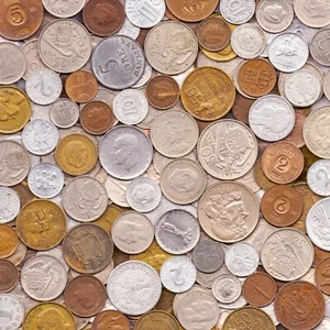 10 OLD COINS MADE IN 50's. DIFFERENT COLLECTIBLE COINS FROM FIFTIES 1950-1959 - Picture 1 of 1
