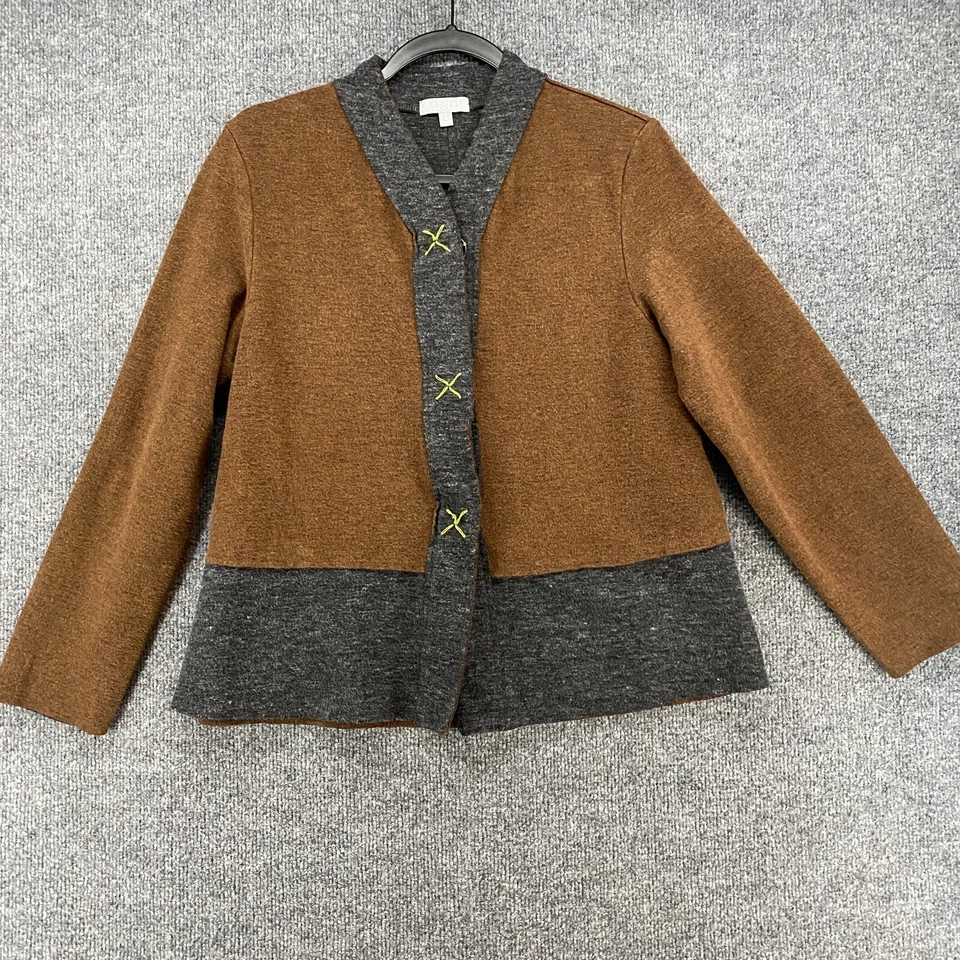 Habitat Clothes Live In Cardigan Womens S Brown Fleece Snap On Outdoor Lagenlook - Image 1 of 4
