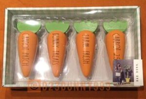 Rae Dunn Wooden Carrots “FARM FRESH-CARROT PATCH-BUNNY TREATS-CARROT .25 Set NEW - Picture 1 of 3