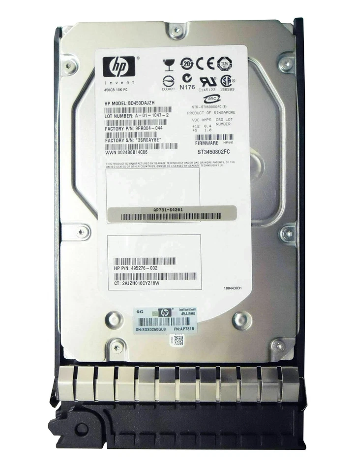 518734-001 AP729A AP731A HP Hard Drive 450Gb 3.5" Fibre Channel - Image 1 of 3