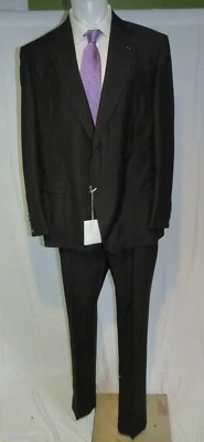 Traje Valentino Sastrería Negro Tejido Sólido Mohair Mezcla Seda Dos Botones 50L Nuevo con Etiquetas Foto 1 de 4