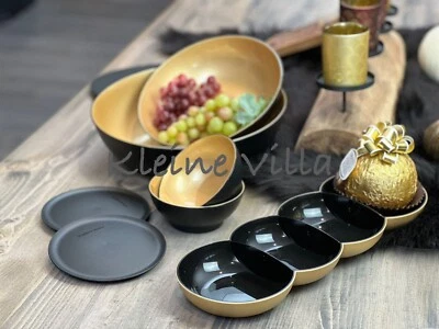 Tupperware Neu, div. Allegra Schalen, Farbe Schwarz/Gold, Rarität, Elegant - Bild 1 von 4