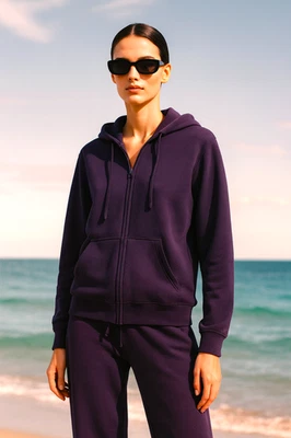 Traje de chándal de lana hecho para la vida pequeño suave acogedor chaqueta con capucha + pantalones con cordón Foto 1 de 4