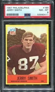 Philadelphia #189 1967 Jerry Smith RC PSA 8 Washington Redskins Anillo de Fama - Imagen 1 de 1