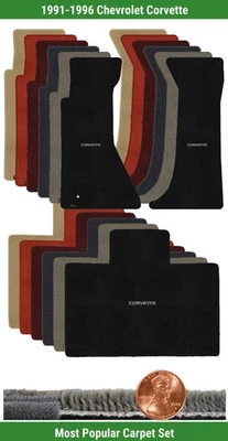 Juego de alfombrillas Ultimat personalizadas para Chevy Corvette 91-96 con logotipo (3 piezas) #G7N Foto 1 de 4