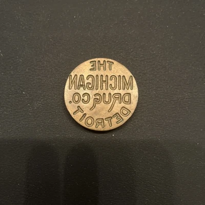 VTG Brass The Michigan Drug Co. Detroit Printers Block Electrotype Letterpress - Image 1 of 4