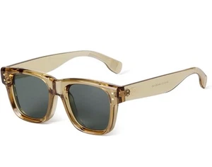 Vintage Retro Style SUN GLASSES Square Thick Champagne Frame UV400 - Picture 1 of 7