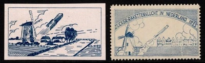 A 1935 Dutch Rocket Mail Label & Proof - E-Z Cat 5A1  MNG - Image 1 of 2