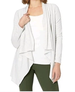 Manduka Yoga Open Drape Cardigan Size Large Grey White Pinstripe New With Tag - Picture 1 of 10