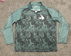Maelreg Golf Performance Pullover Men’s 1/4 Zip Green Splatter Size 2XL Wicking - Picture 1 of 12