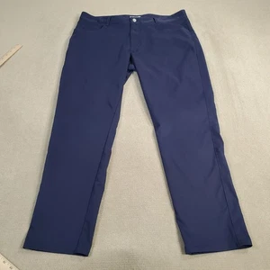 Peter Millar Pants Mens 38x30 Blue Chinos Lightweight 5 Pocket Flat Front Solid - Picture 1 of 10