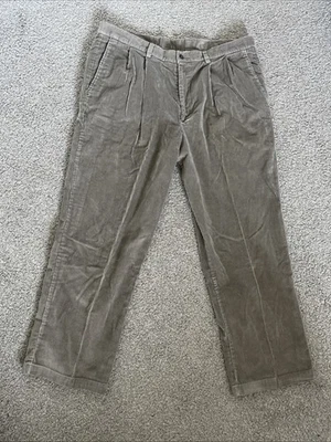 Pantalones de pana plisados caqui vintage Claiborne para hombre talla 42x30 Foto 1 de 4