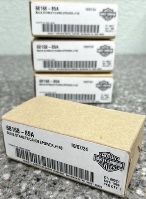 Lot of 4 Tail  Lamp Harley-Davidson Stanley Bulb #198 - Part # 68168-89A. New Foto 1 de 2