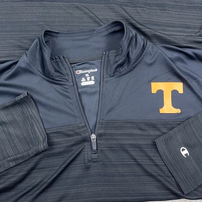 Tennessee 志愿者毛衣男式 XL 黑色套衫 25 美分拉链性能高尔夫 — 第 1/4 张图片