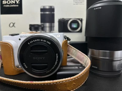SONY Alpha NEX-3N White 16.1 MP with 16-50mm & 55-210mm Lens  w/Box Multilingual - Image 1 of 4