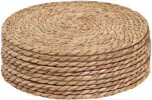 Defined Deco Woven Placemats Set of 10,12" round Rattan Placemats,Natural Hand-W - Picture 1 of 9
