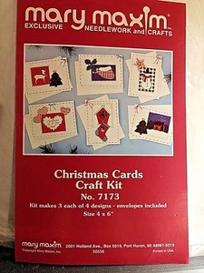 Christmas Card Craft Kit 7173 Mary Maxim 11 cards 4 designs  - Picture 1 of 5