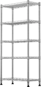 5-Tier Metal Storage Shelf Adjustable Wire Rack for Kitchen Bathroom 11.8"x50" - Picture 1 of 48