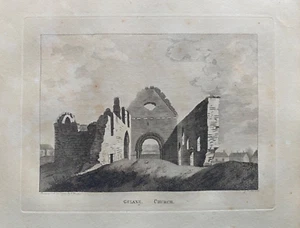 Impresión antigua de 1789: Iglesia de San Andrés, Gullane, East Lothian, Escocia por Grose - Imagen 1 de 2