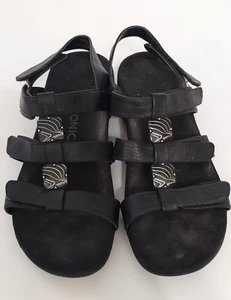 Vionic Amber Black Croc Strappy Comfort Sandals Women's US Sz 8 Adjustable Ortho - Picture 1 of 8