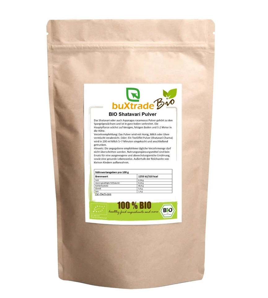 250 g | BIO Shatavari Pulver | Superfoods | Spargelgewächse | Buxtrade